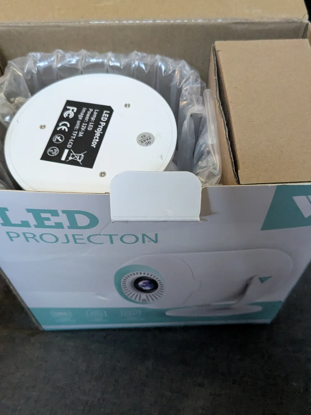 White Mini Projector for Home Theater - Portable Wireless Bluetooth